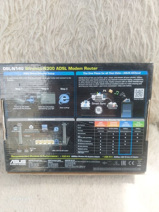 Модем маршрутизатор ASUS DSL -N14U