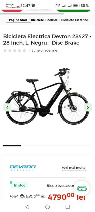 Bicicleta electrica DEVRON 28427
