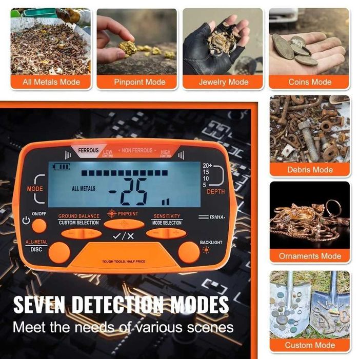 Металотърсач Металдетектор водоустойчив златотърсач злато монети