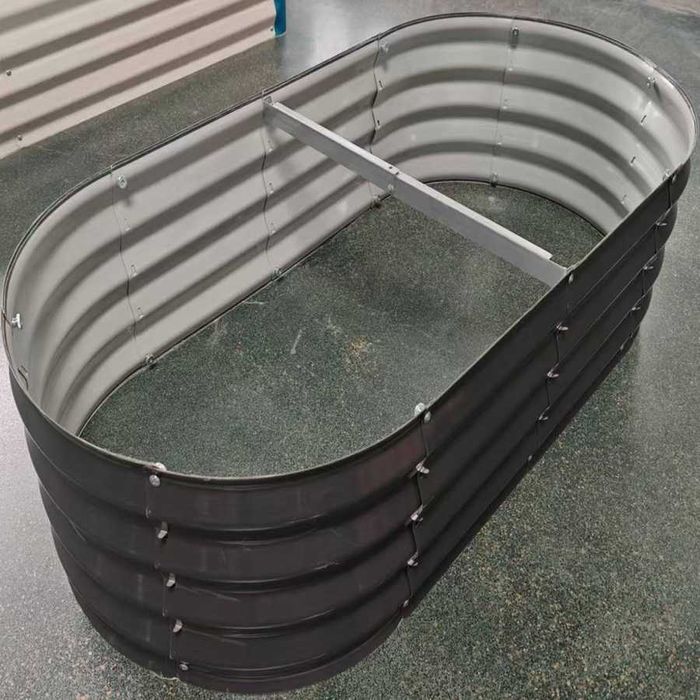 Леха градинска повдигната Herly, размери 120×60×30 см, овална форма, цвят антрацит