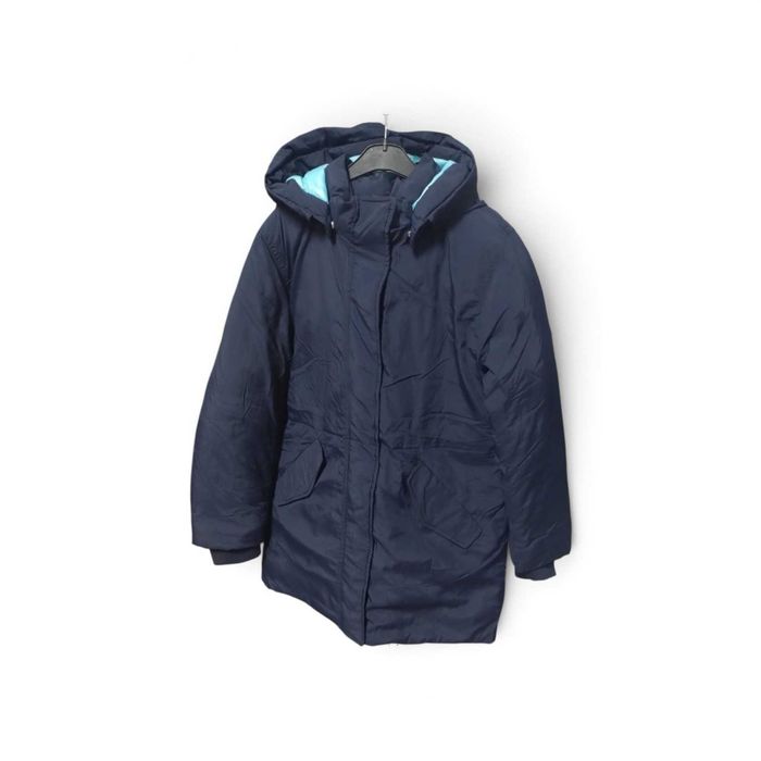 Geacă Lungă de Iarnă H&M Tip Parka cu Glugă și Căptușeală Turcoaz – Mărimea 116 (6 ani) | Second Hand 79,00Lei