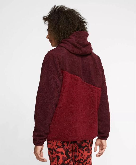 Мъжки суичър Nike Sherpa Night Maroon /Team Red/White - размер S/M