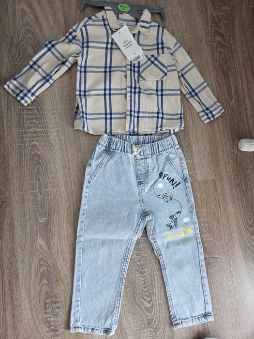 Cămașă H&M, 100%bumbac, marime 92 + cadou o pereche de blugi 100% bumbac
