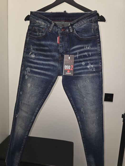Blugi de barbati DSQUARED2 albastru  negru