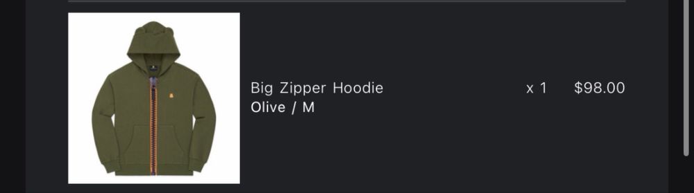 Teddy Fresh суичър с голям цип Big Zipper hoodie размер М