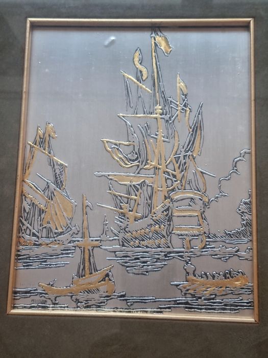 Tablou din argint 999 + foiță de aur,  ediție limitată, certificat .