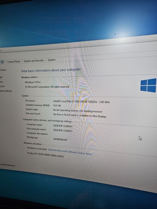 Pc  i5 7400 16gb ddr4 rx 470 8gb  ssd m.2 256gb