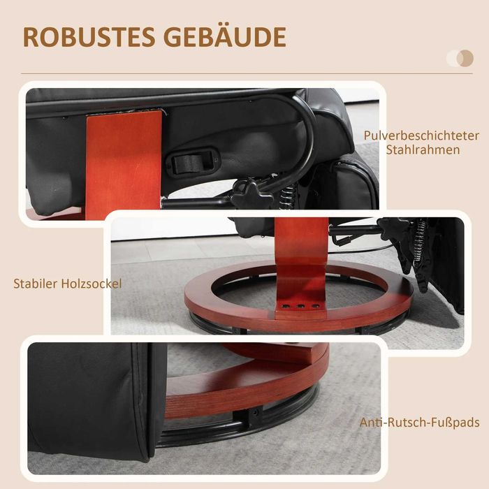 HOMCOM Фотьойл с въртяща се функция