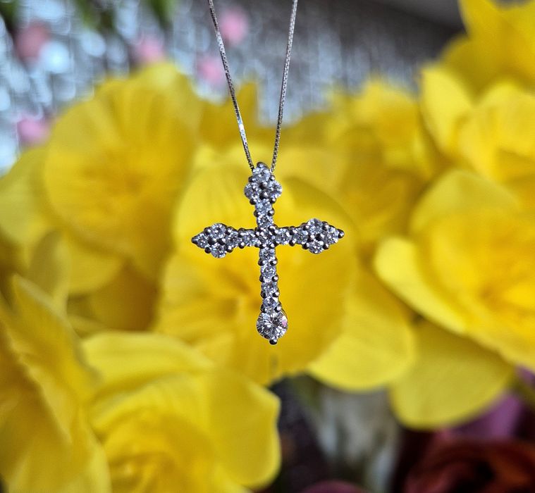 Colier din aur de 18K si platina cu diamante naturale