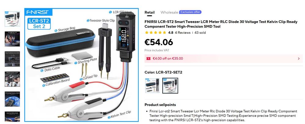 Измервателни пинсети Fnirsi LCR-ST2