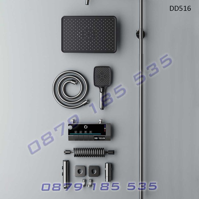 Пиано душ система светлини модерни функции лед дисплей смесител пита