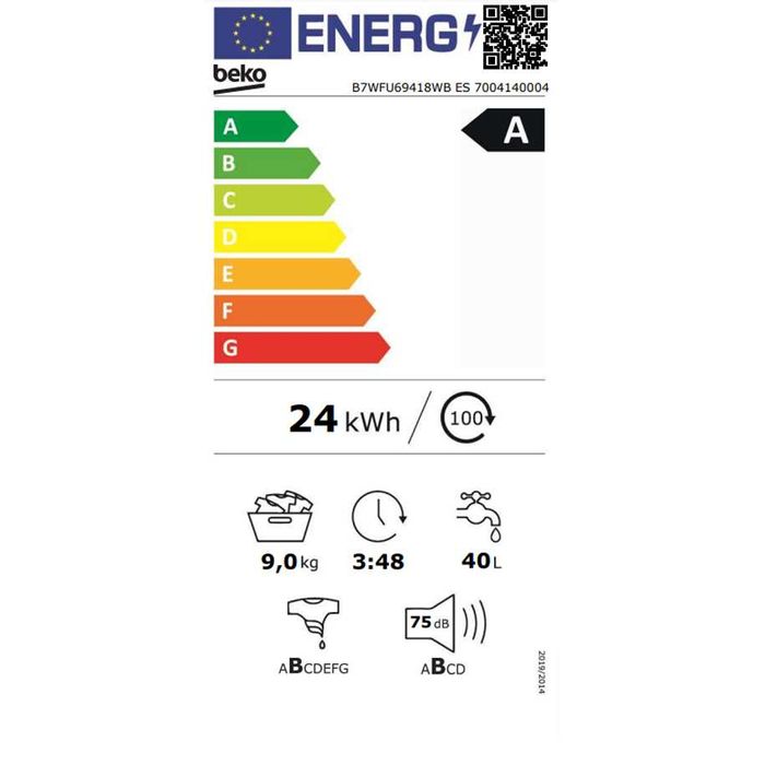 Нова инверторна пералня с пара BEKO B7WFU 69418 WB ES 9.0 kg