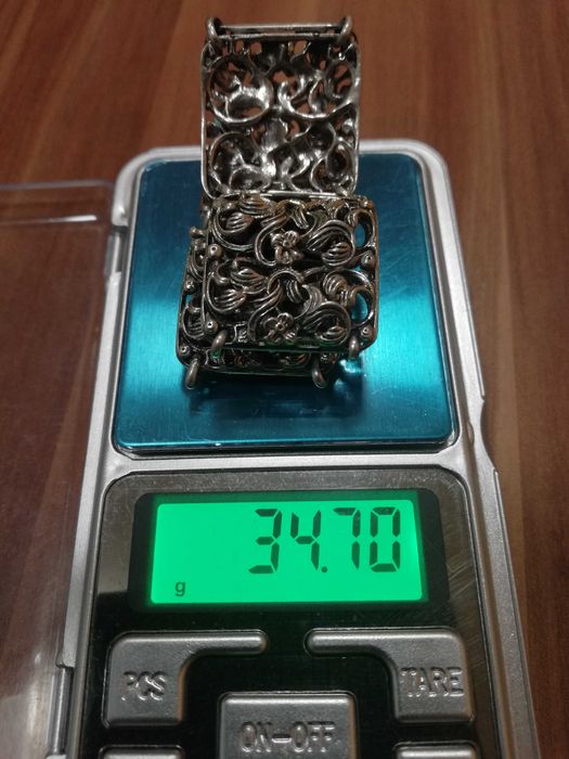 Масивна Сребърна гривна