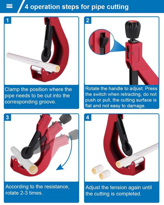 BAOSHISHAN ножица за PVC тръби 50–120 мм за твърди пластмаси