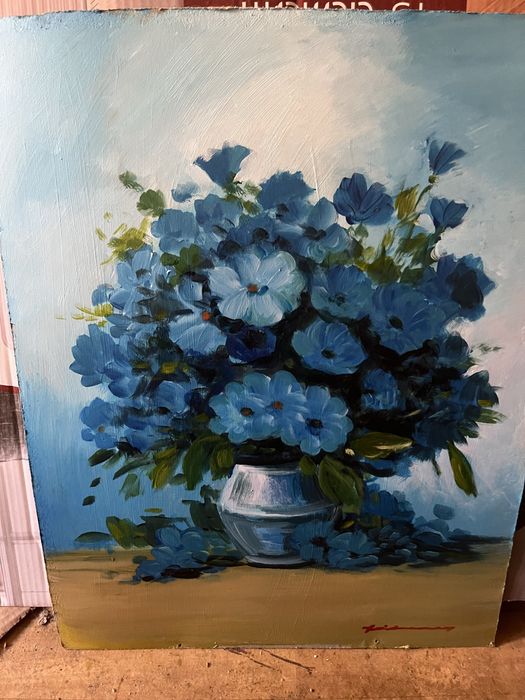 Tablouri pictate manual acrilice pe suport lemnos