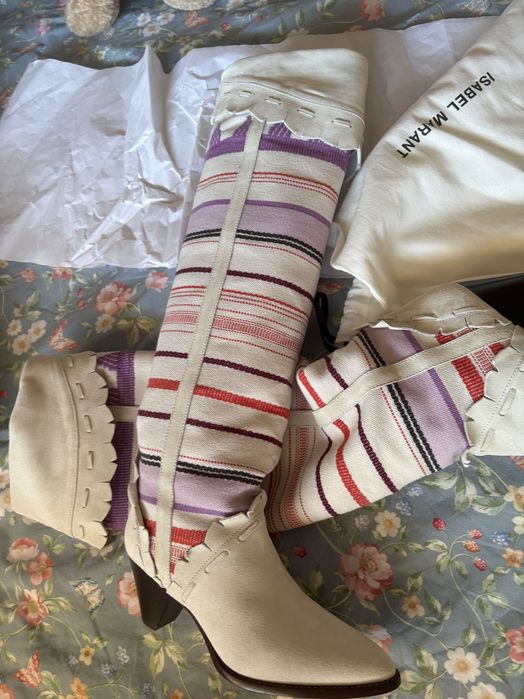 Ботуш кожа и плат ISABEL MARANT