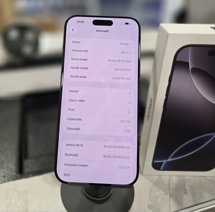 iPhone 16 Pro Max 1TB. IMPECABIL ! Black
