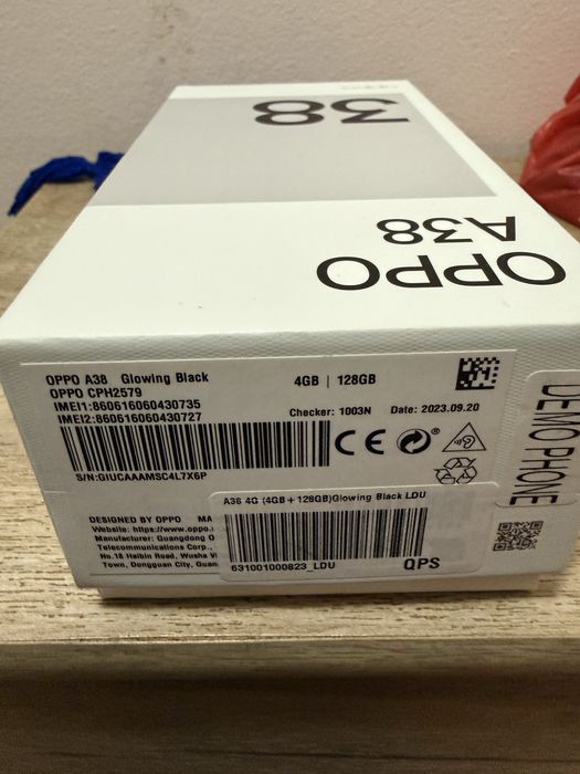 Oppo A38, Dual SIM, 128GB, 4GB RAM, 4G, Glowing Black