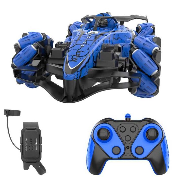 Каскадьорска кола с две дистанционни, Синя