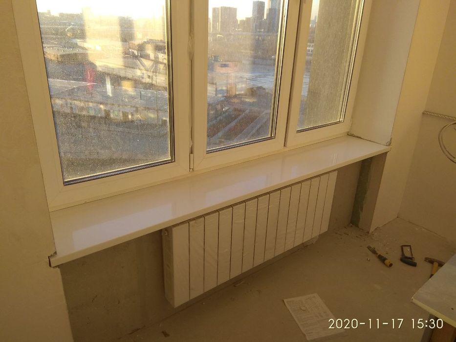 Изготовление подоконников из акрилового и кварцевого камня в рассрочку