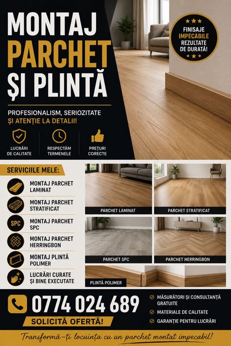 Montaj Parchet și Plinta