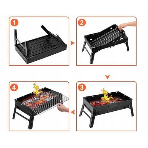 Gratar portabil si pliabil, compact,  pentru camping si gradina