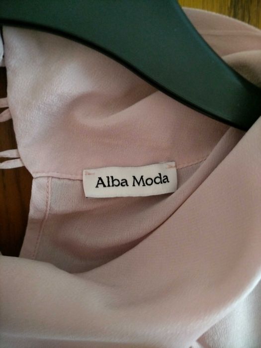 Bluza Alba Moda din matase 100%, roz pudrat, noua, mar L-44