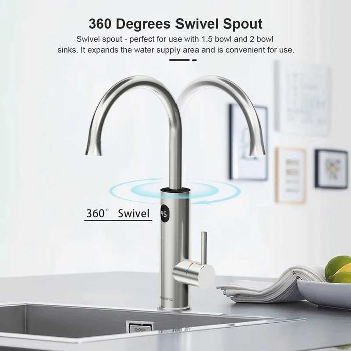 Проточен смесител с нагревател за кухня и баня Briwellna KM12