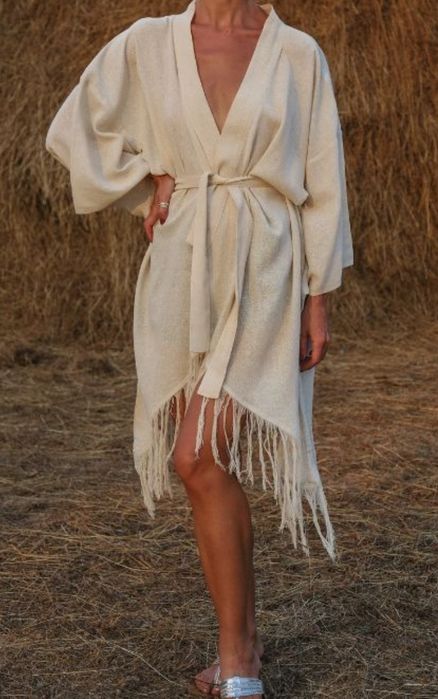 FARA raw silk kimono