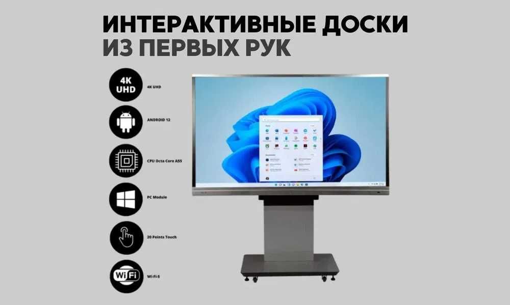 Интерактивная сенсорная панель доска 75 i7/8gb/256ssd/4k + ношка