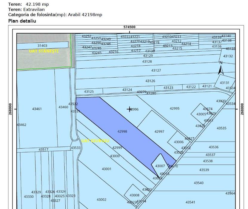 De vânzare - teren extravilan în orașul Giurgiu