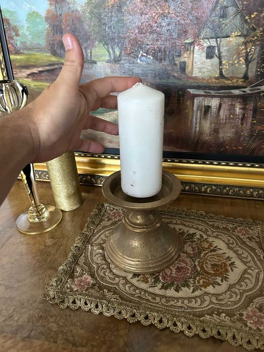 A151 Sfesnic masiv de bronz vechi 1kg 12cm h si 12d