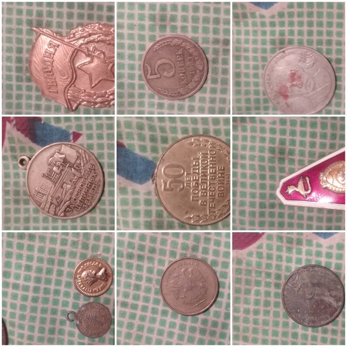 Манеты старый ссср и цент тг