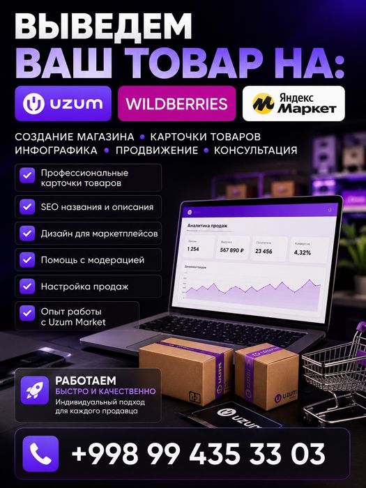 Инфографика для маркетплейса (Uzum Market, WB, и Яндекс маркет)