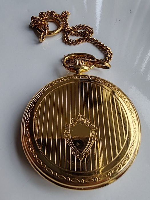 Ceas de buzunar Regent Habmann Placat cu aur Quartz 50 mm