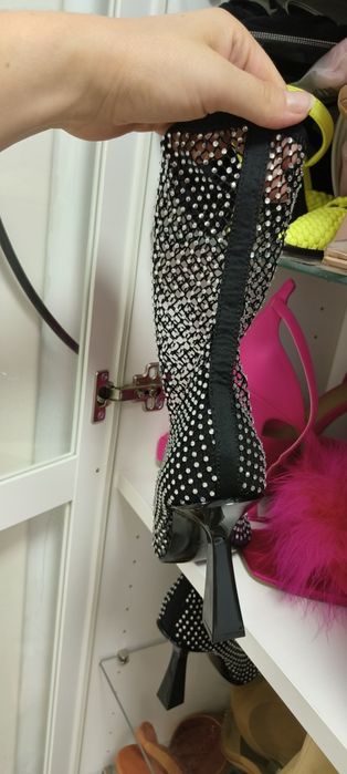Botine superbe noi Mango 38 de petrecere cu strasuri