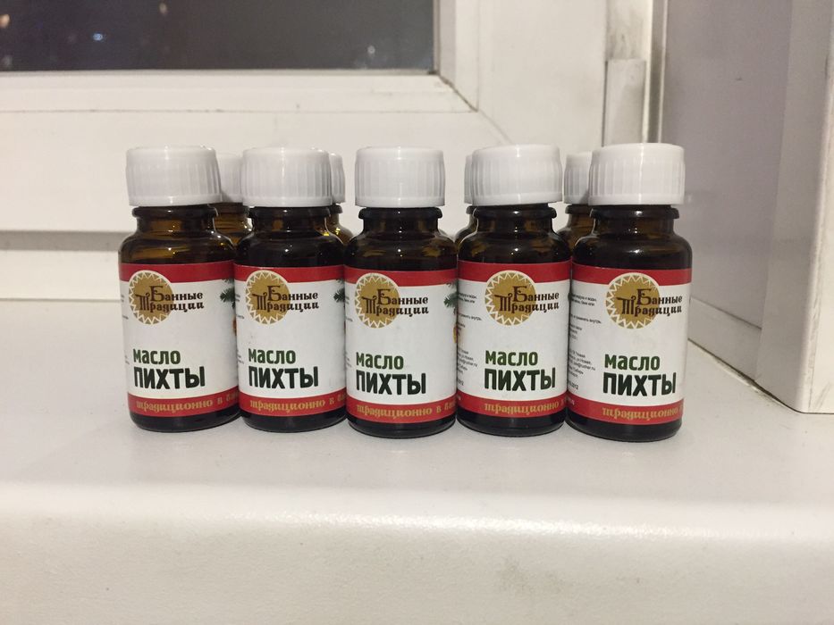 Эфирное масло пихты и шапки для бани