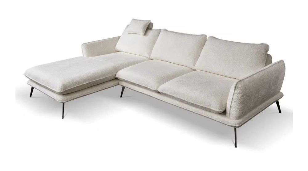 Stylelife Colțar, textil, alb, 279/194 cm