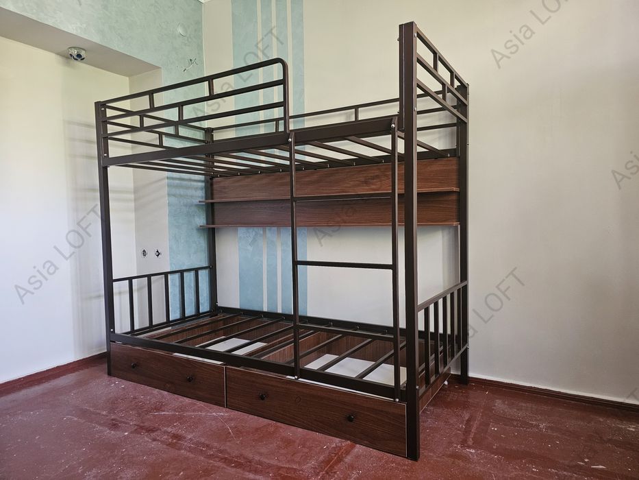 Двухъярусная Кровать, Металлическая Евро Стиле, Лофт, Темир Кровать,