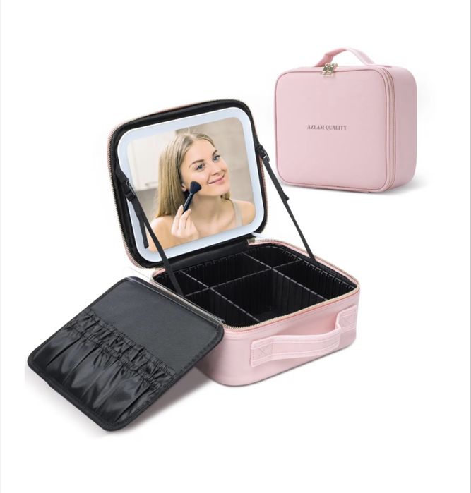 Geanta cosmetica cu oglinda led