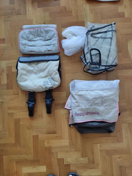 CANGAROO Комбинирана бебешка количка 2в1 SARAH + подарък кош за кола