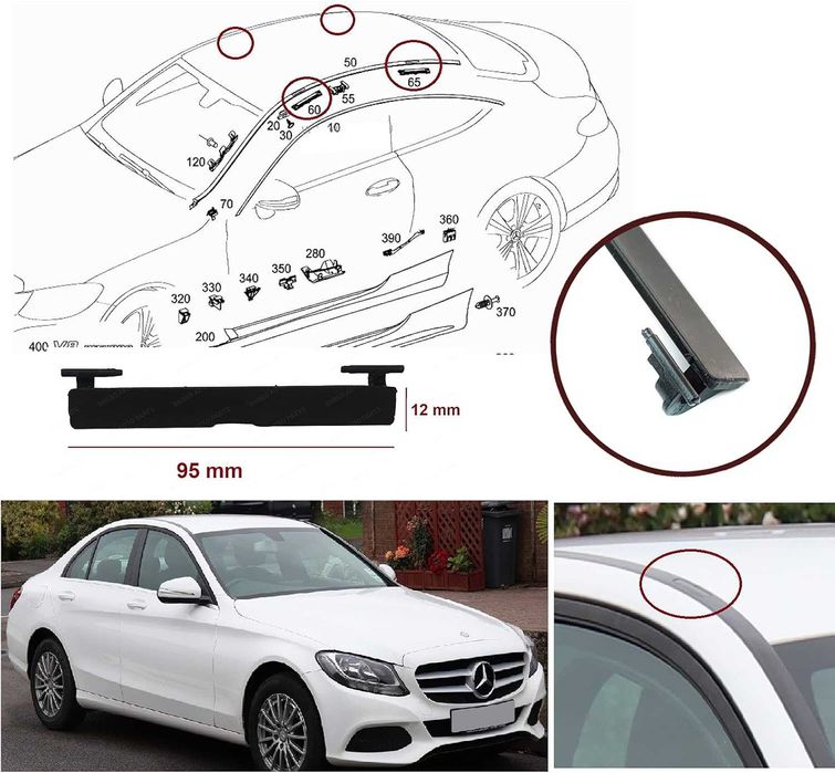 Капачка за отвор на багажник за покрив за Mercedes-Benz C-Class W205