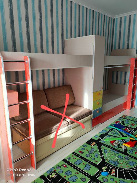 Детская кровать .Трехместный.