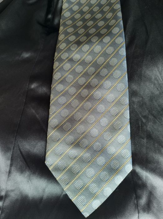 Cravata bărbați gri buline dungi Roland