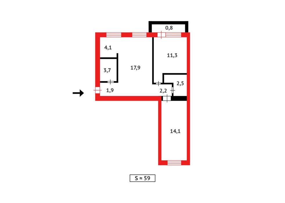 / Продам 3х ком студию, Абая 11 (Оптима)