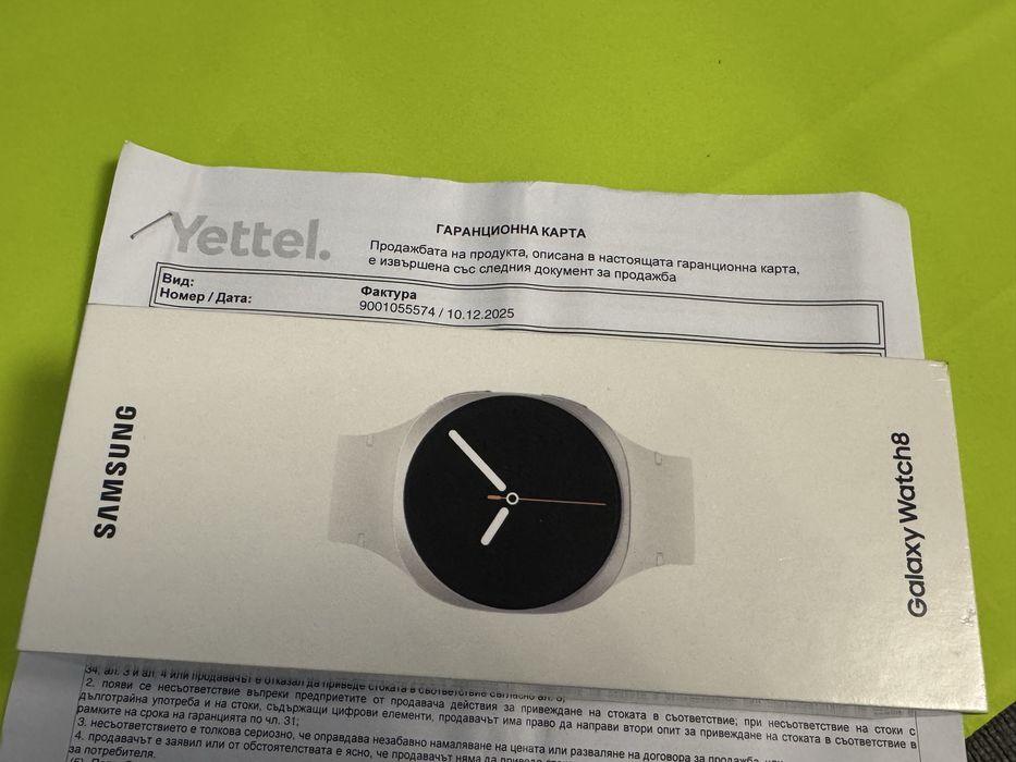 ЗАПЕЧАТАН 40mm Samsung watch 8 Yettel Гаранция 2027 Silver
