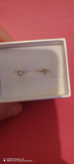 Cercei aur cu diamante