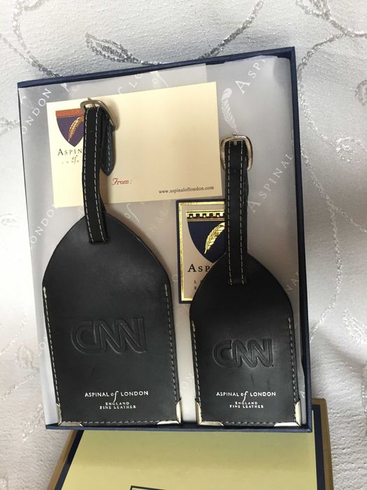 Етикети за багаж Aspinal of London сет естествена кожа подаръчна кутия