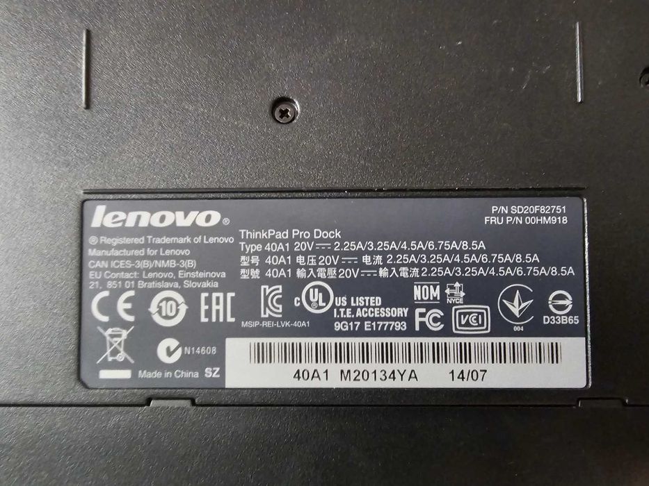Docking Station Lenovo Thinkpad Pro Dock SD20f82751