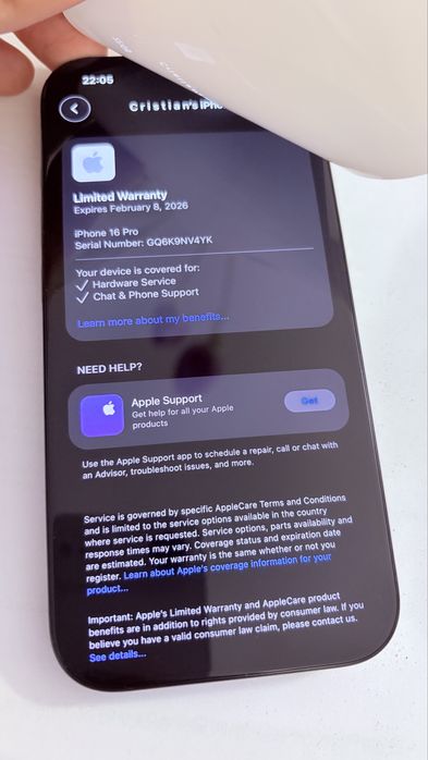 Iphone 16 pro in garantie